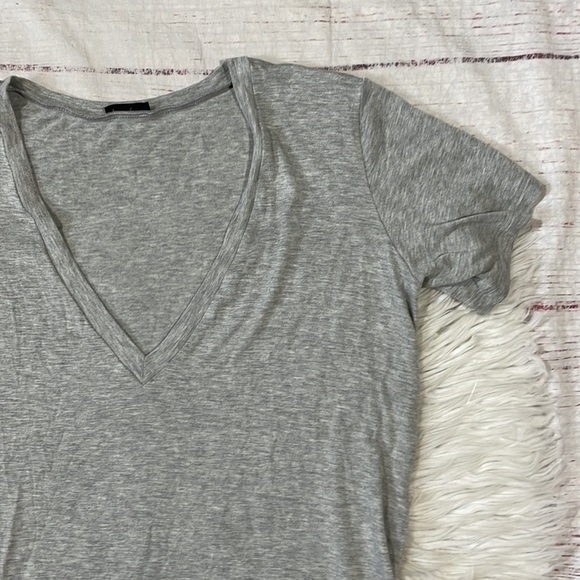 Alix V-neck Heather Gray Short Sleeve Jersey Stanton Bodysuit - Picture 7 of 13